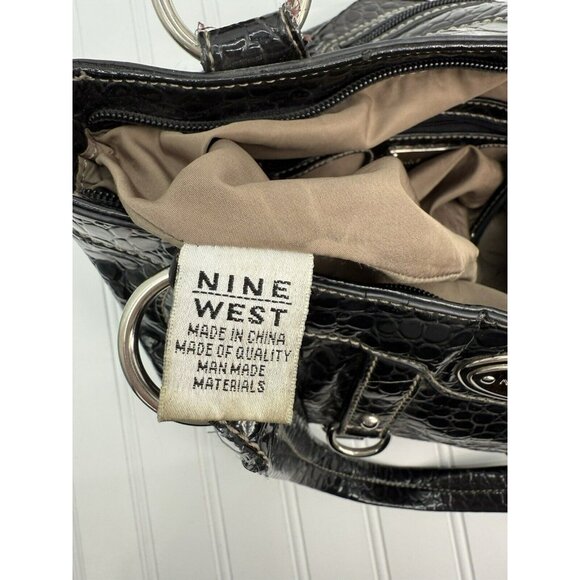 NINE WEST Vintage‎ Black Pebbled Shoulder Bag Purse Faux Leather - Picture 16 of 16